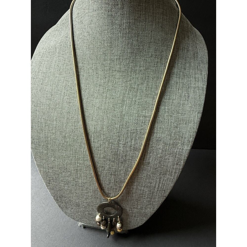 Vintage Pendant Statement Necklace Bronze Tone Boho Tribal Festival Chunky Layer